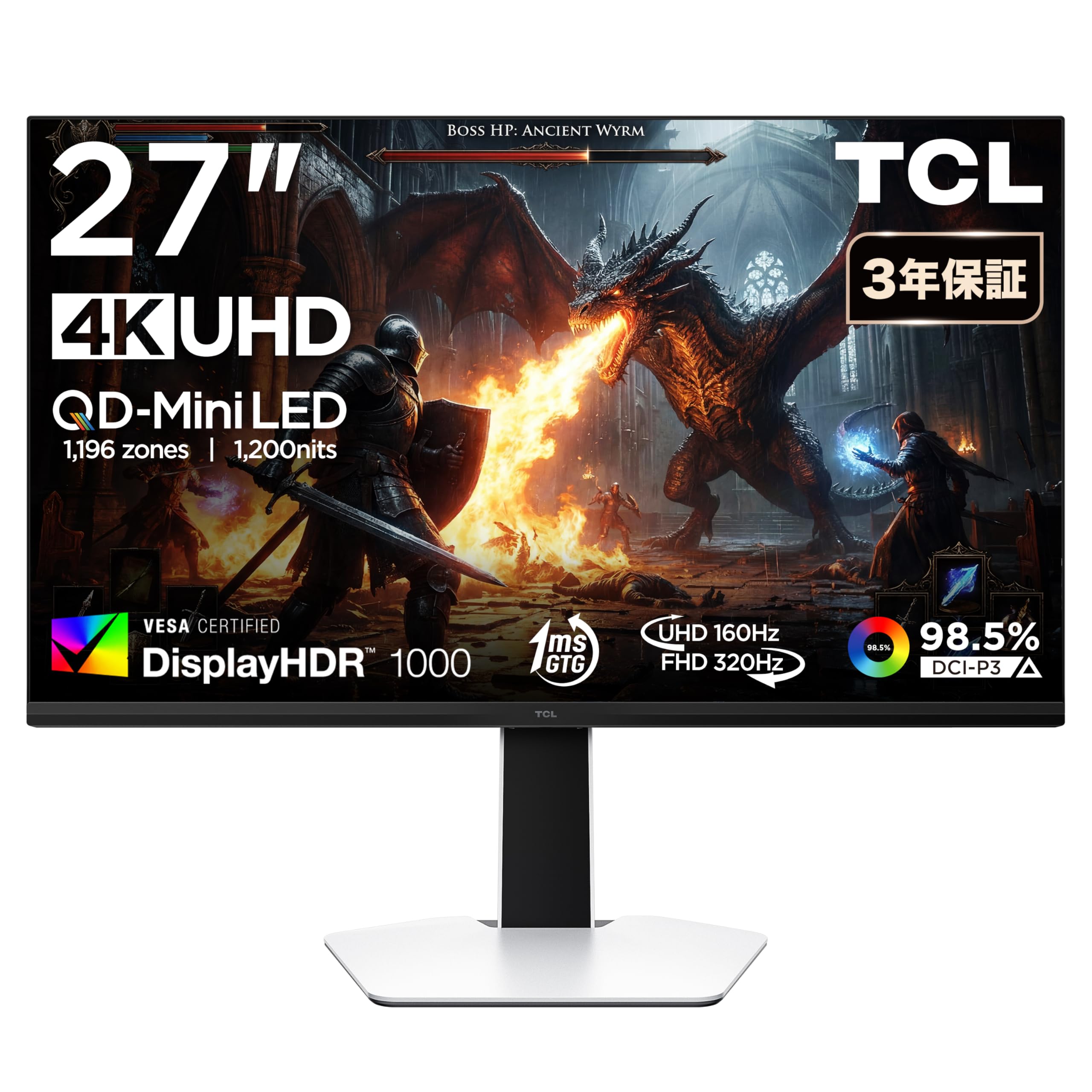 Amazon.co.jp: TCL モニター 27インチ QD-MiniLED/1196分割/UHD160Hz